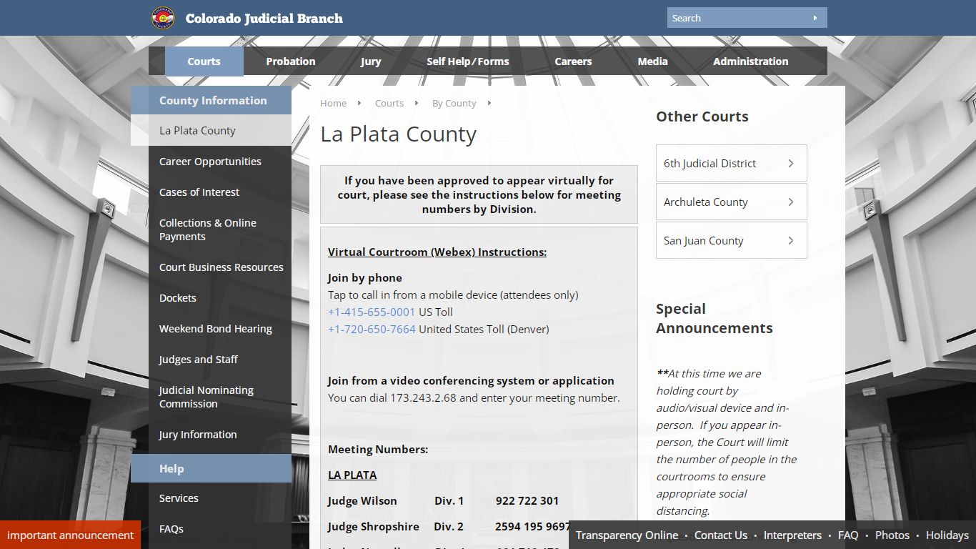 Colorado Judicial Branch - La Plata County - Homepage