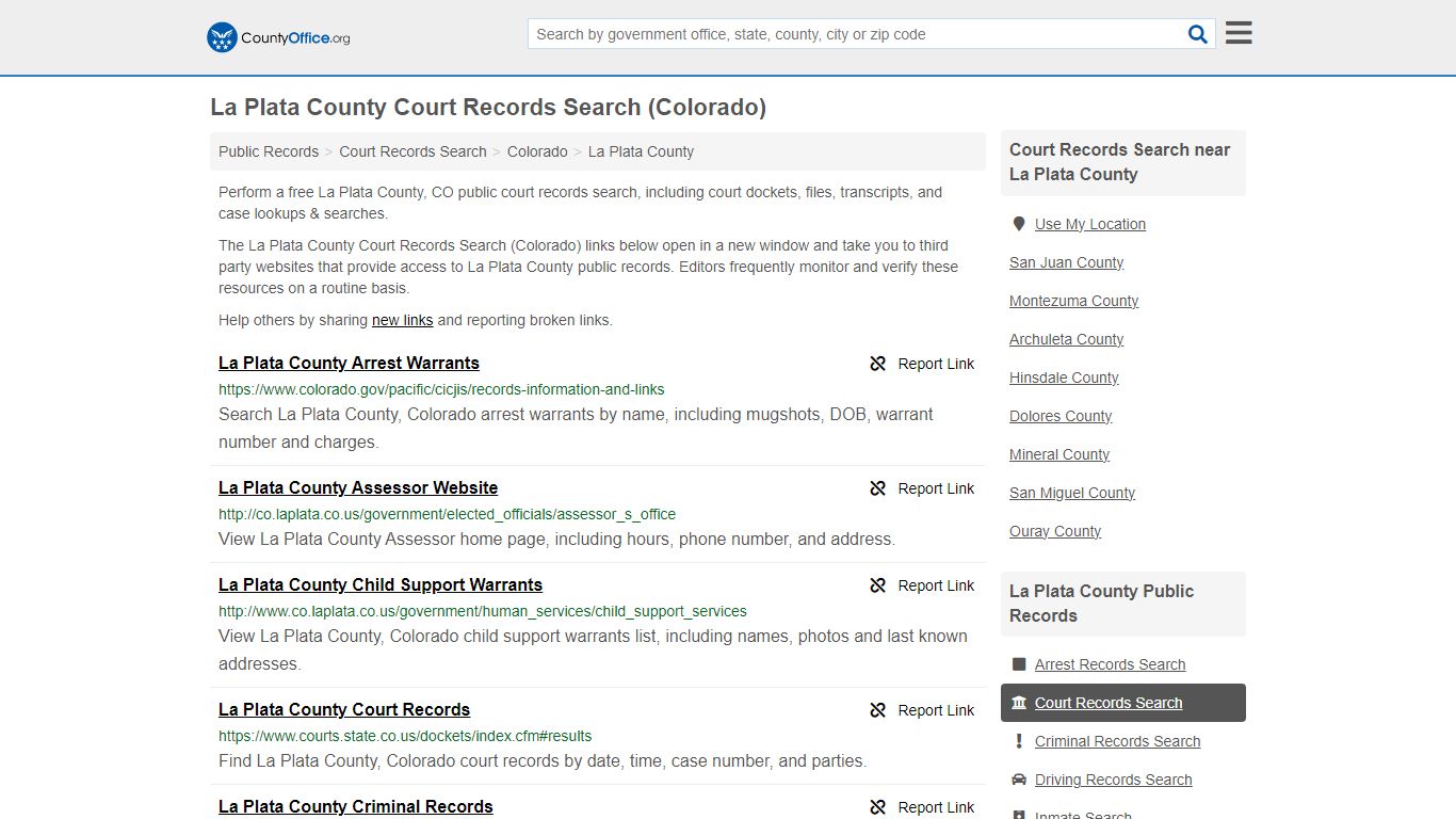 La Plata County Court Records Search (Colorado) - County Office